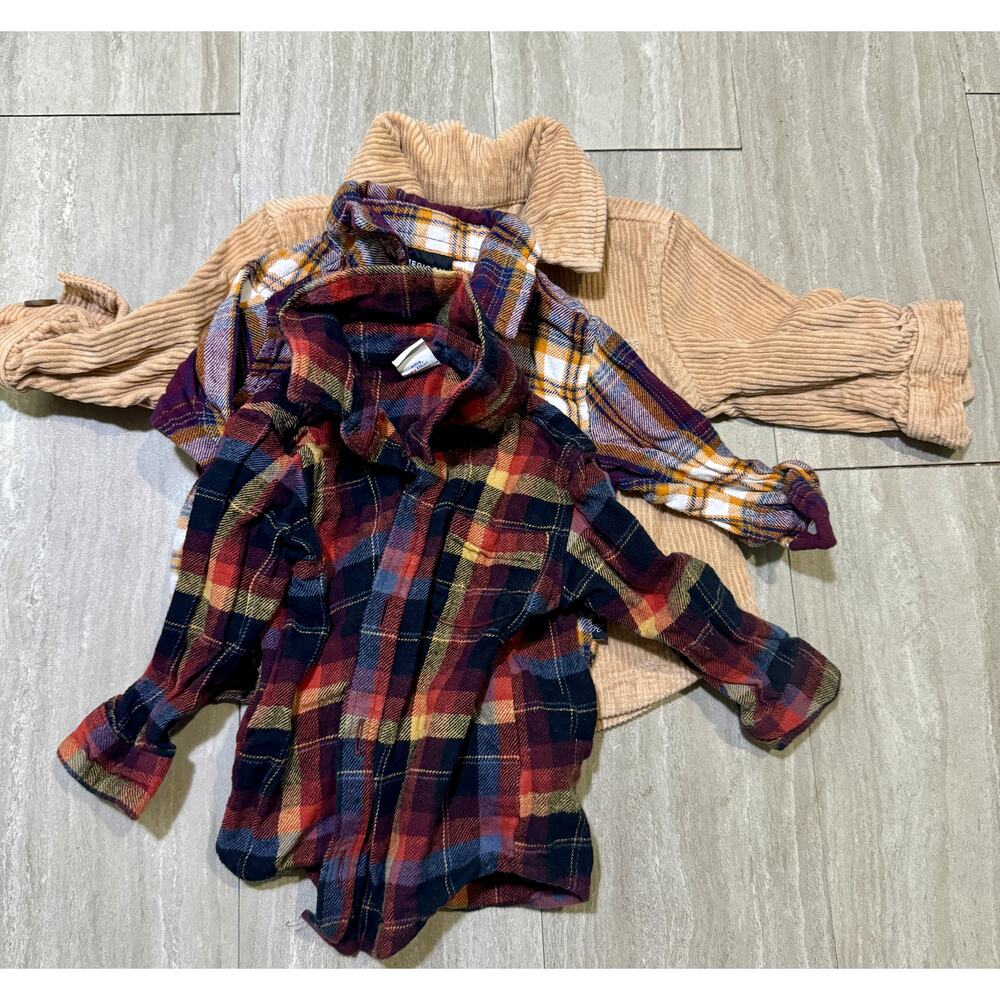 3 Piece Flannel and Corduroy Jacket Set 6-9M